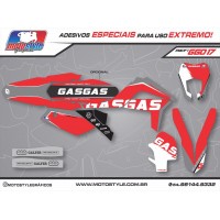GG017 GRÁFICO ADESIVO GASGAS RACING VERMELHO E CINZA
