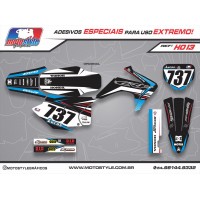 H013 GRÁFICO ADESIVO HONDA CRF 230 PRETO E AZUL