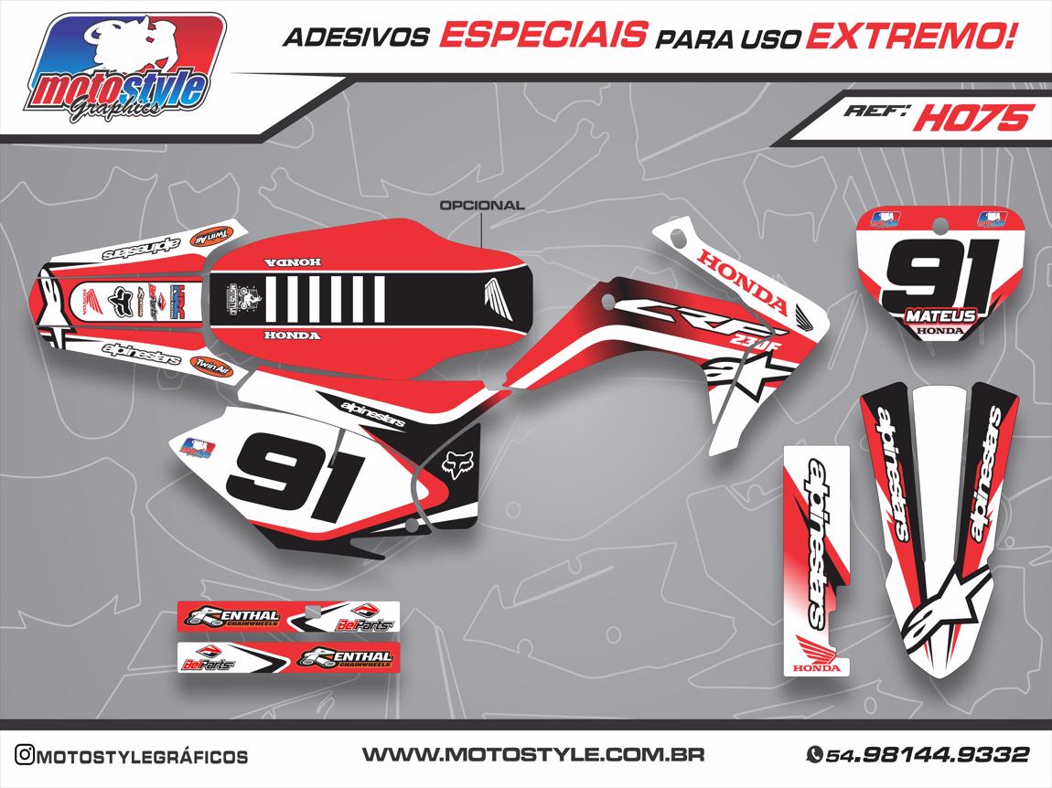 H075 GRÁFICO ADESIVO HONDA CRF 230 ALPINESTARS