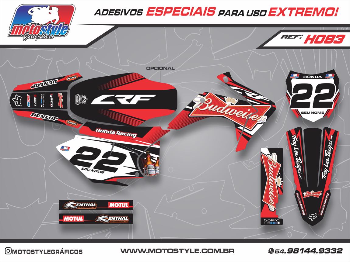 H083 GRÁFICO ADESIVO HONDA CRF 230 BUDWEISER