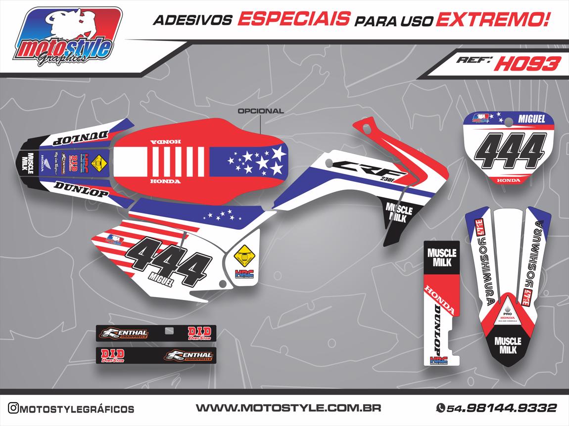 H093 GRÁFICO ADESIVO HONDA CRF 230 MUSCLE MILK