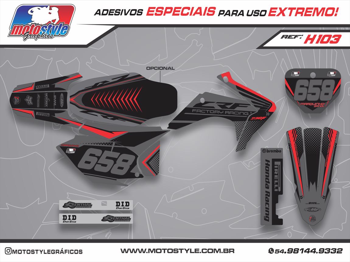 H103 GRÁFICO ADESIVO HONDA CRF 230 FACTORY RACING