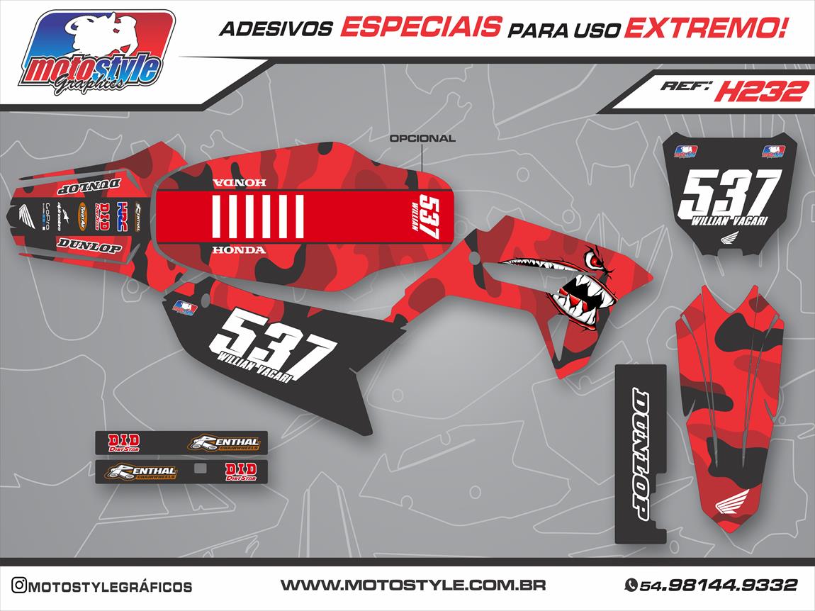 H232 GRÁFICO ADESIVO HONDA CRF 230