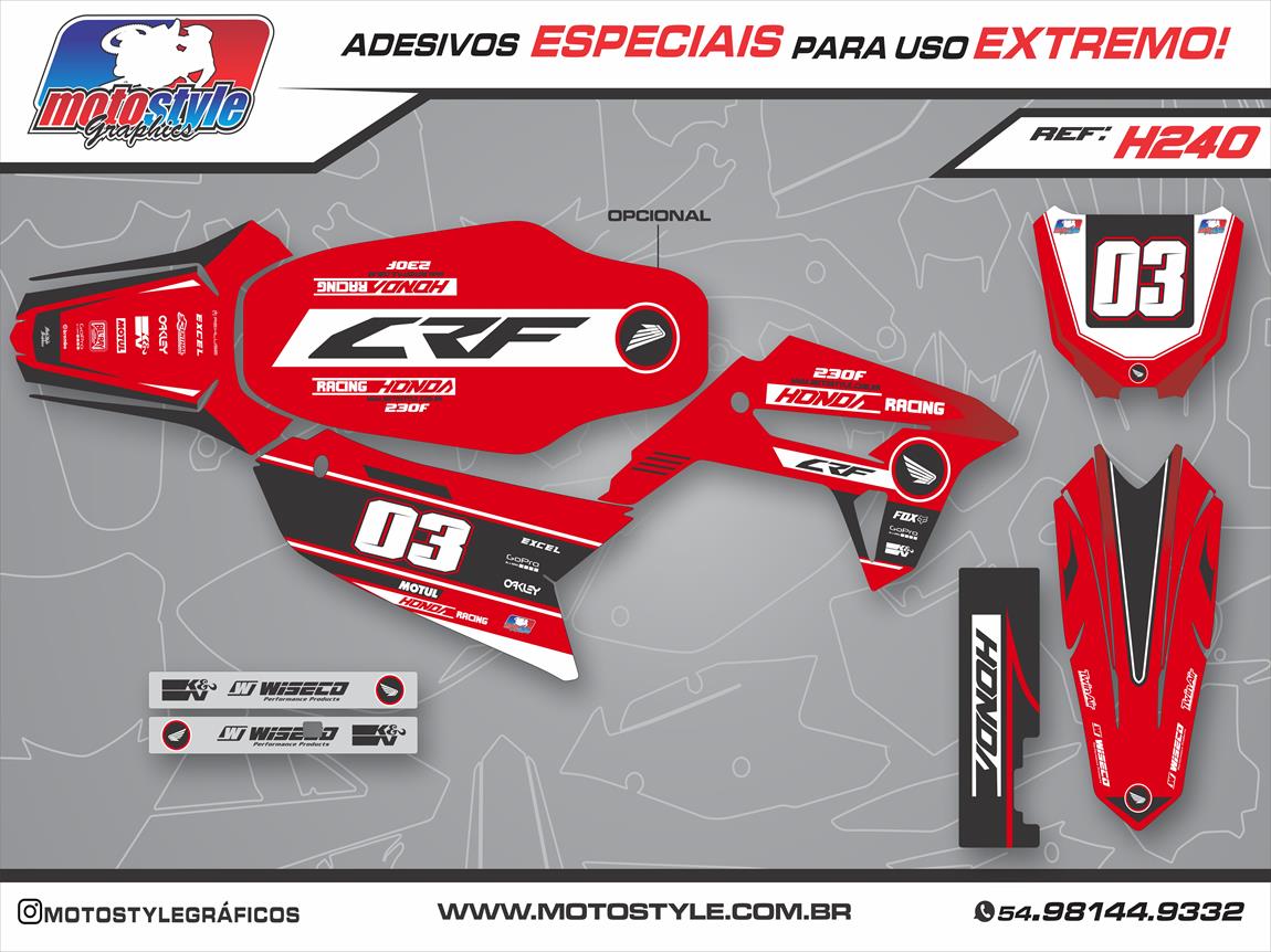 H240 GRÁFICO ADESIVO HONDA CRF 230