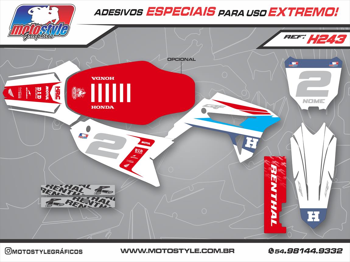 H243 GRÁFICO ADESIVO HONDA CRF 230