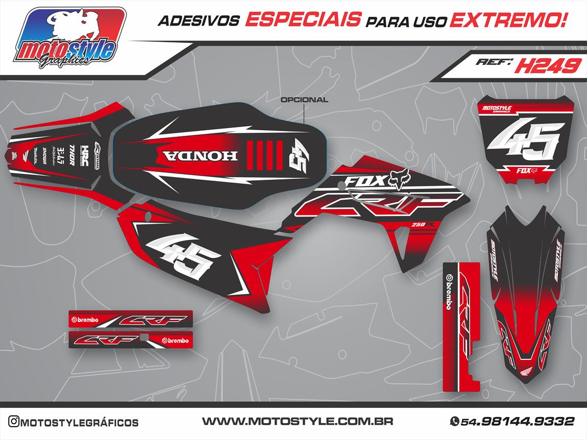 H249 GRÁFICO ADESIVO HONDA CRF 230