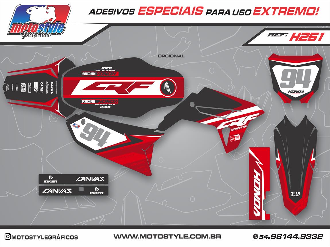 H251 GRÁFICO ADESIVO HONDA CRF 230