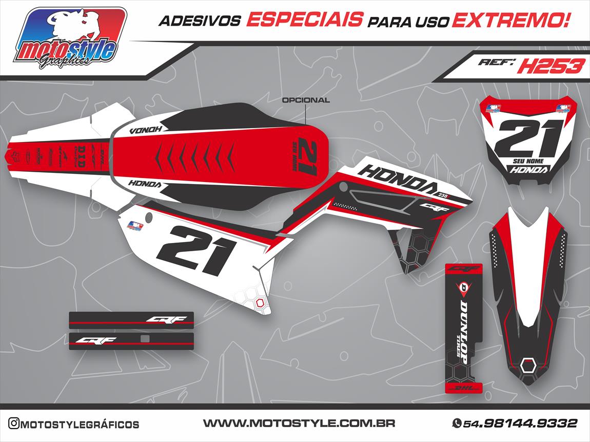 H253 GRÁFICO ADESIVO HONDA CRF 230