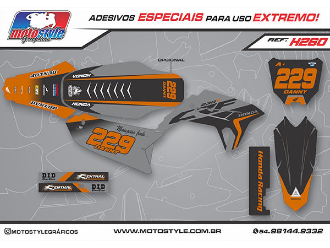 H260 GRÁFICO ADESIVO HONDA CRF 230