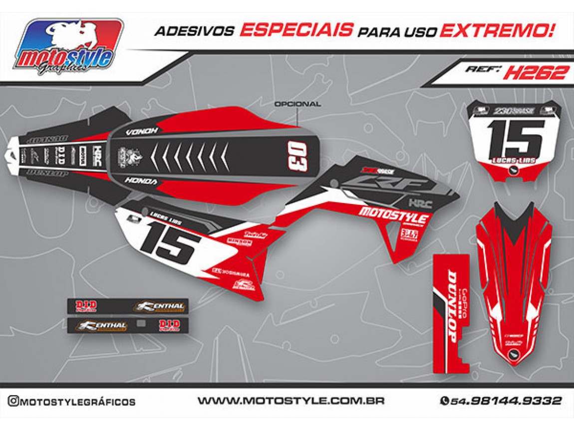 H262 GRÁFICO ADESIVO HONDA CRF 230