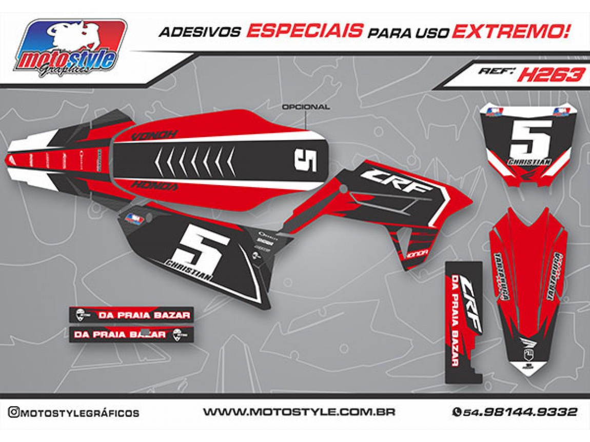 H263 GRÁFICO ADESIVO HONDA CRF 230