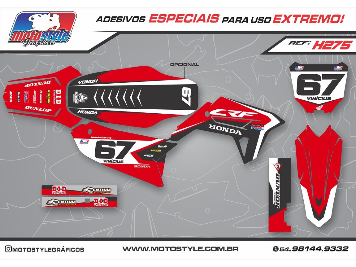 H275 GRÁFICO ADESIVO HONDA CRF 230