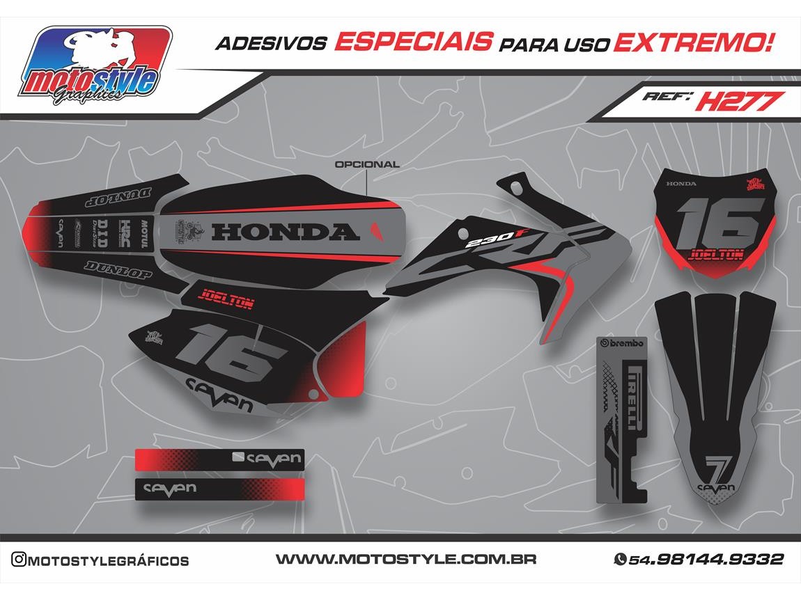 H277 GRÁFICO ADESIVO HONDA CRF 230