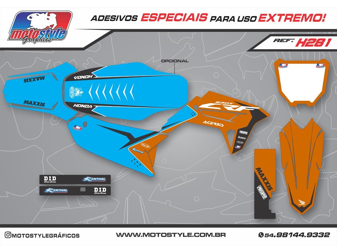 H281 GRÁFICO ADESIVO HONDA CRF 230