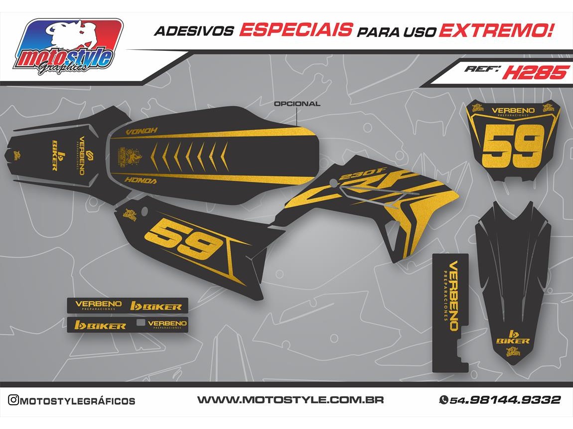 H285 GRÁFICO ADESIVO HONDA CRF 230