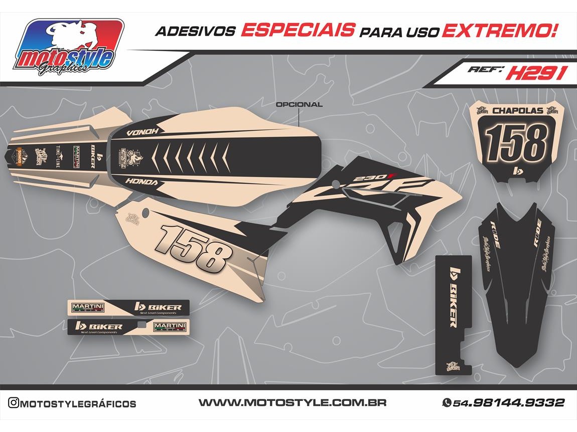 H291 GRÁFICO ADESIVO HONDA CRF 230