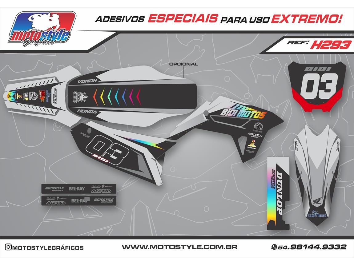 H293 GRÁFICO ADESIVO HONDA CRF 230