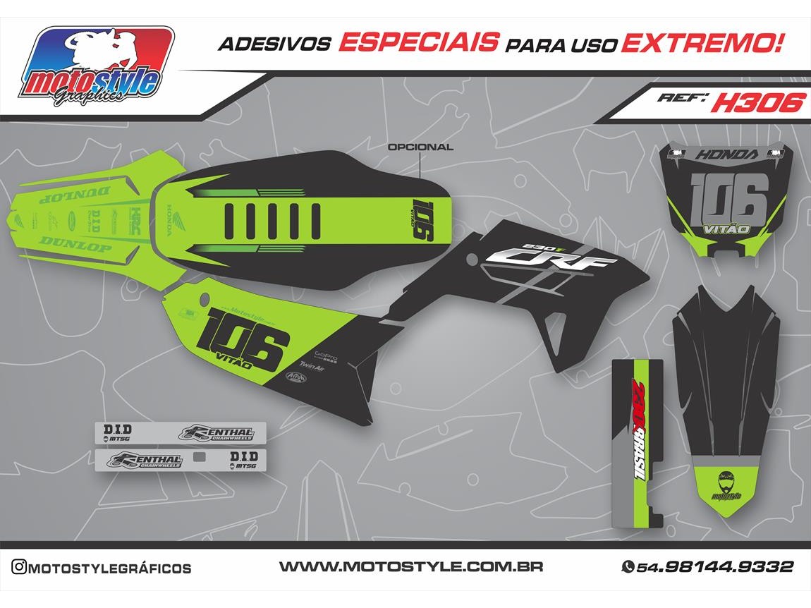 H306 GRÁFICO ADESIVO HONDA CRF 230