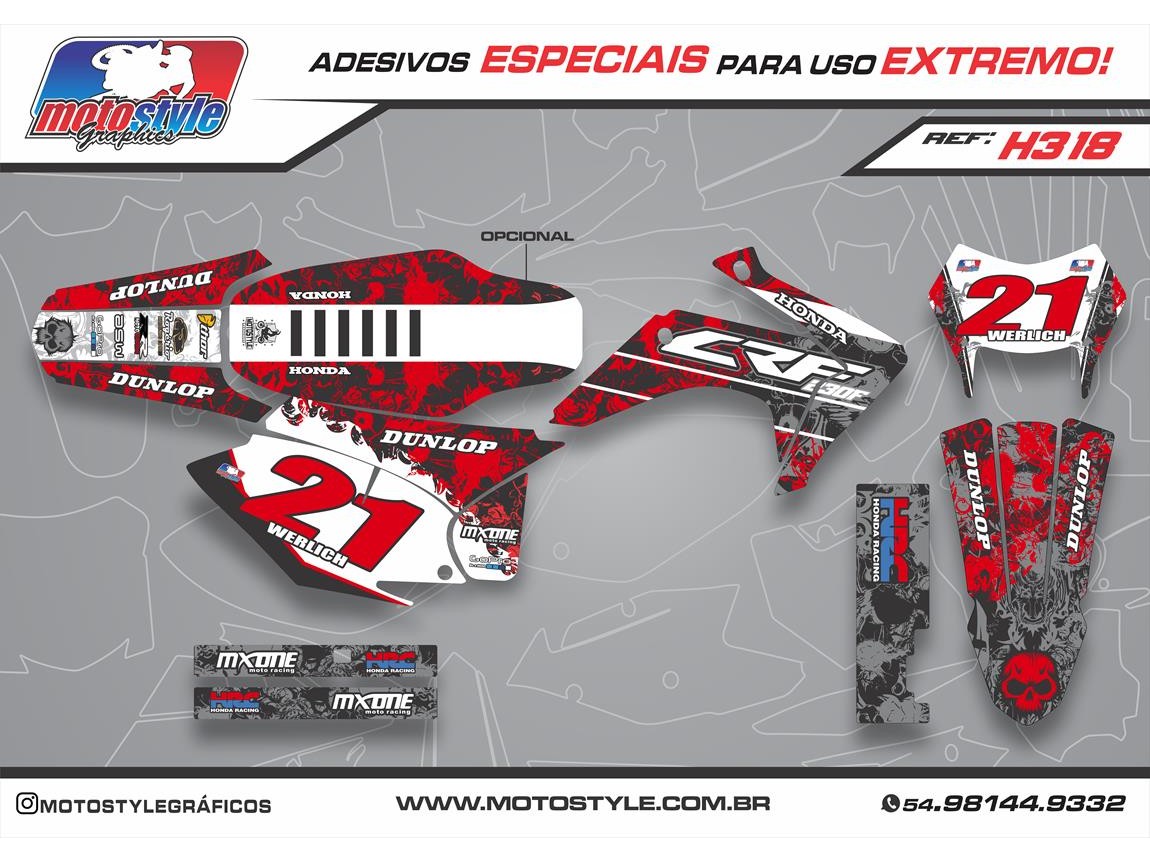 H318 GRÁFICO ADESIVO HONDA CRF 230