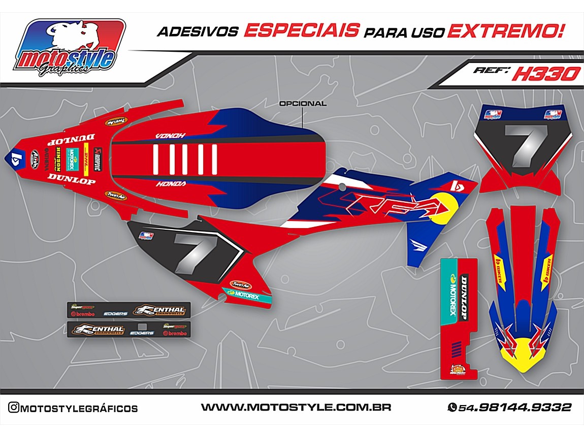 H330 GRÁFICO ADESIVO HONDA CRF 230
