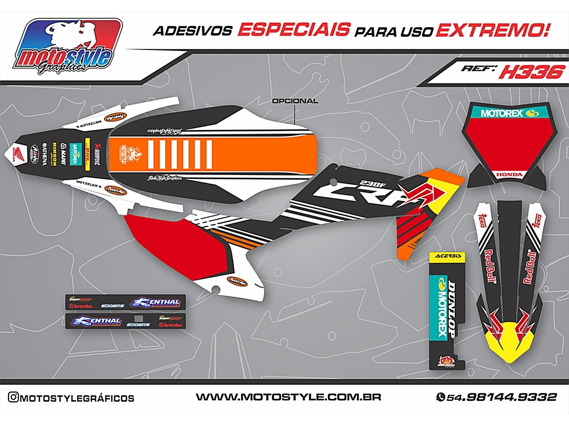 H336 GRÁFICO ADESIVO HONDA CRF 230