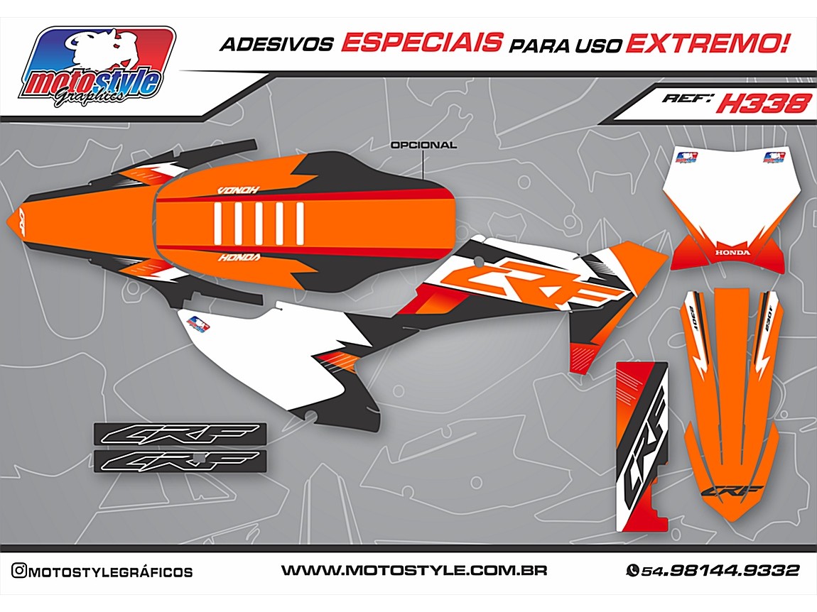 H338 GRÁFICO ADESIVO HONDA CRF 230