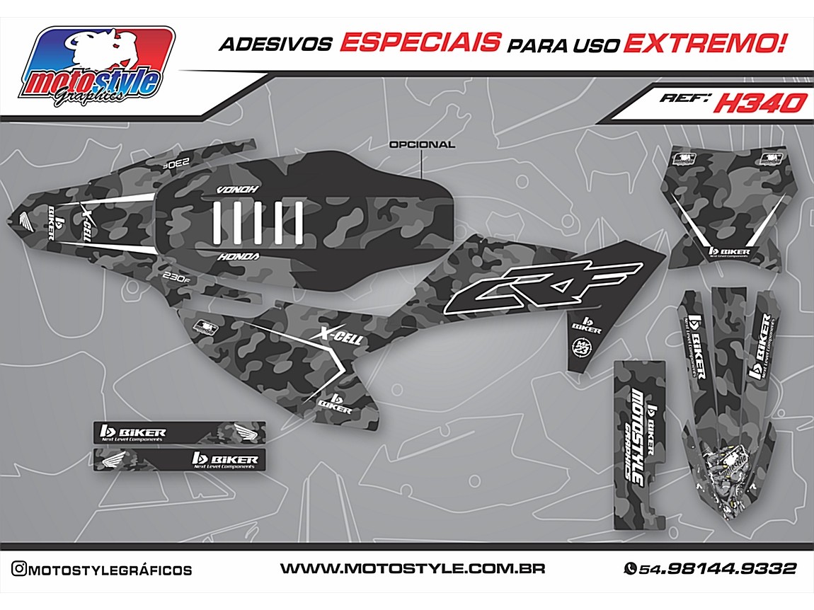 H340 GRÁFICO ADESIVO HONDA CRF 230