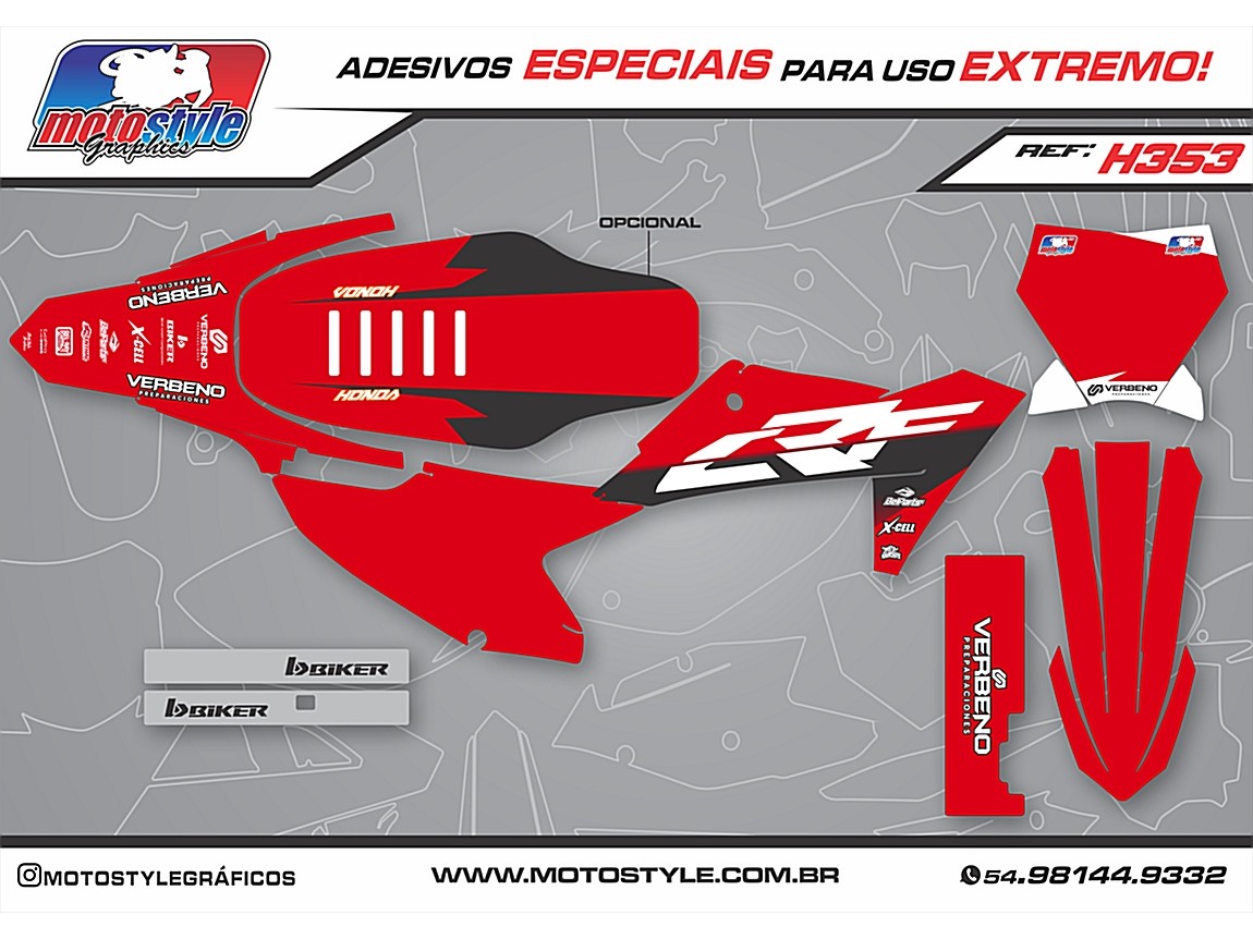 H353 GRÁFICO ADESIVO HONDA CRF 230