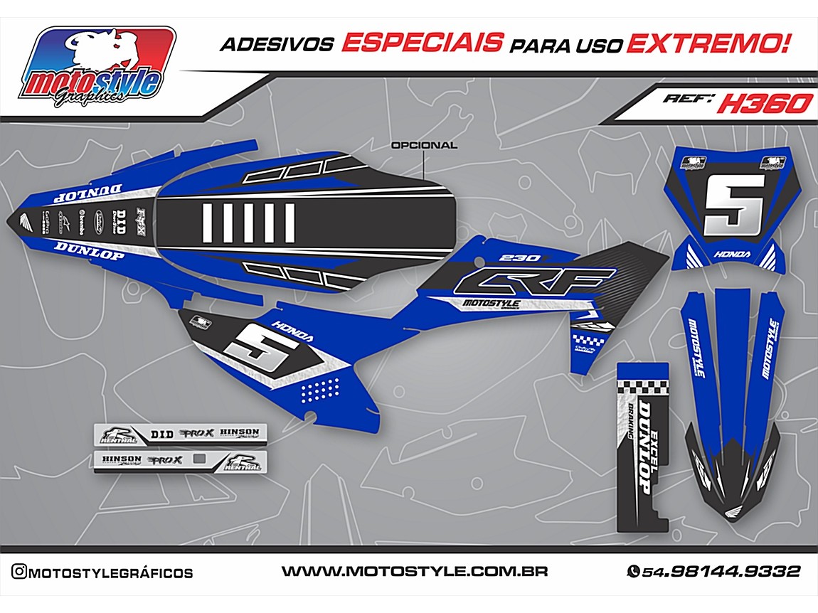 H360 GRÁFICO ADESIVO HONDA CRF 230