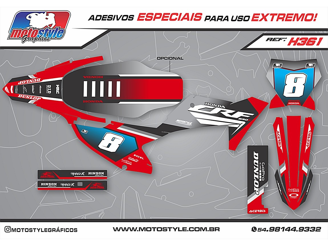 H361 GRÁFICO ADESIVO HONDA CRF 230