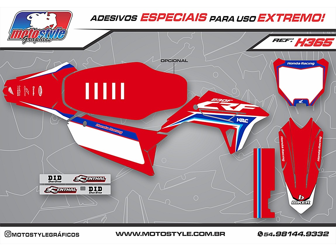 H365 GRÁFICO ADESIVO HONDA CRF 230