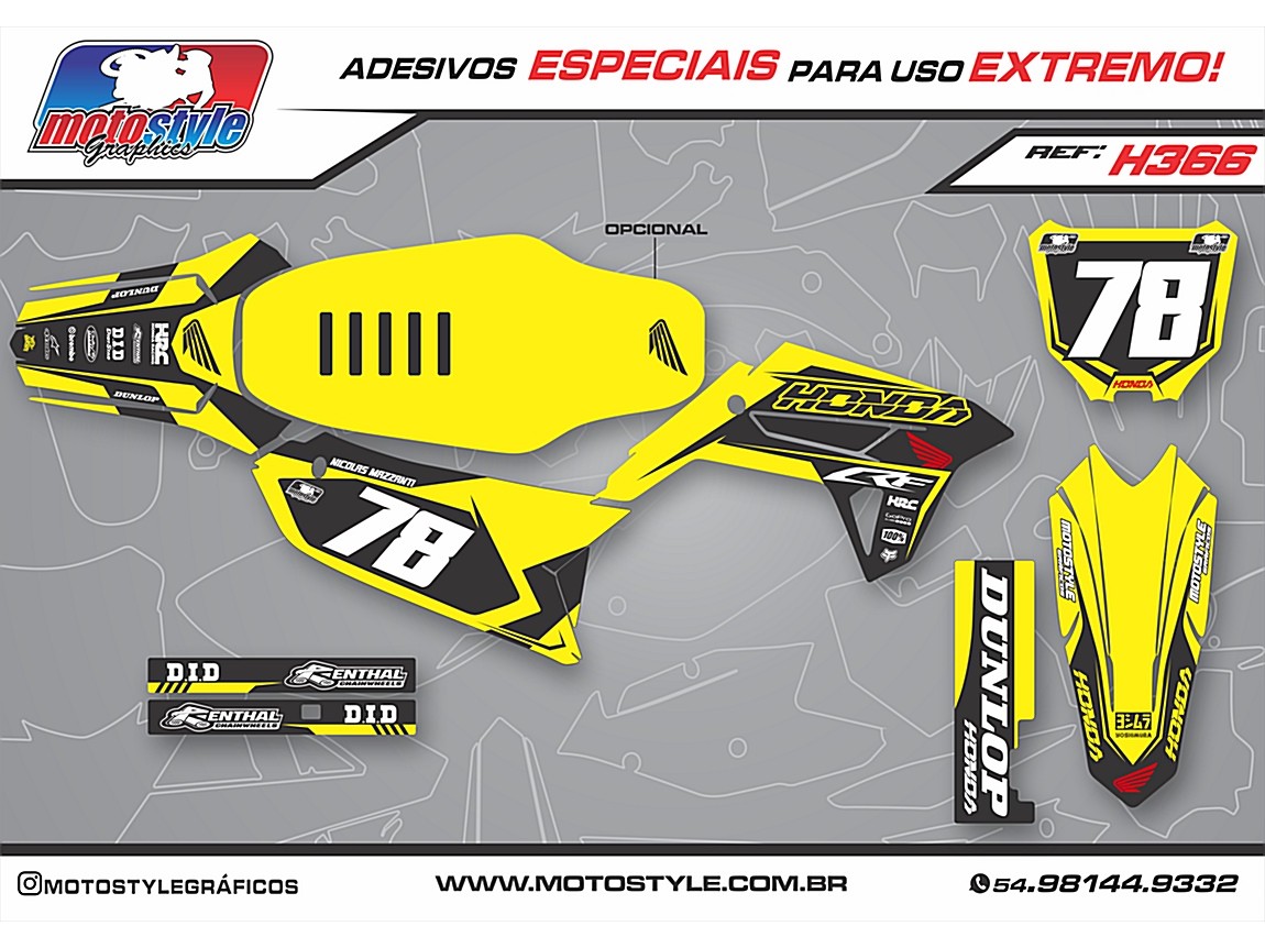 H366 GRÁFICO ADESIVO HONDA CRF 230