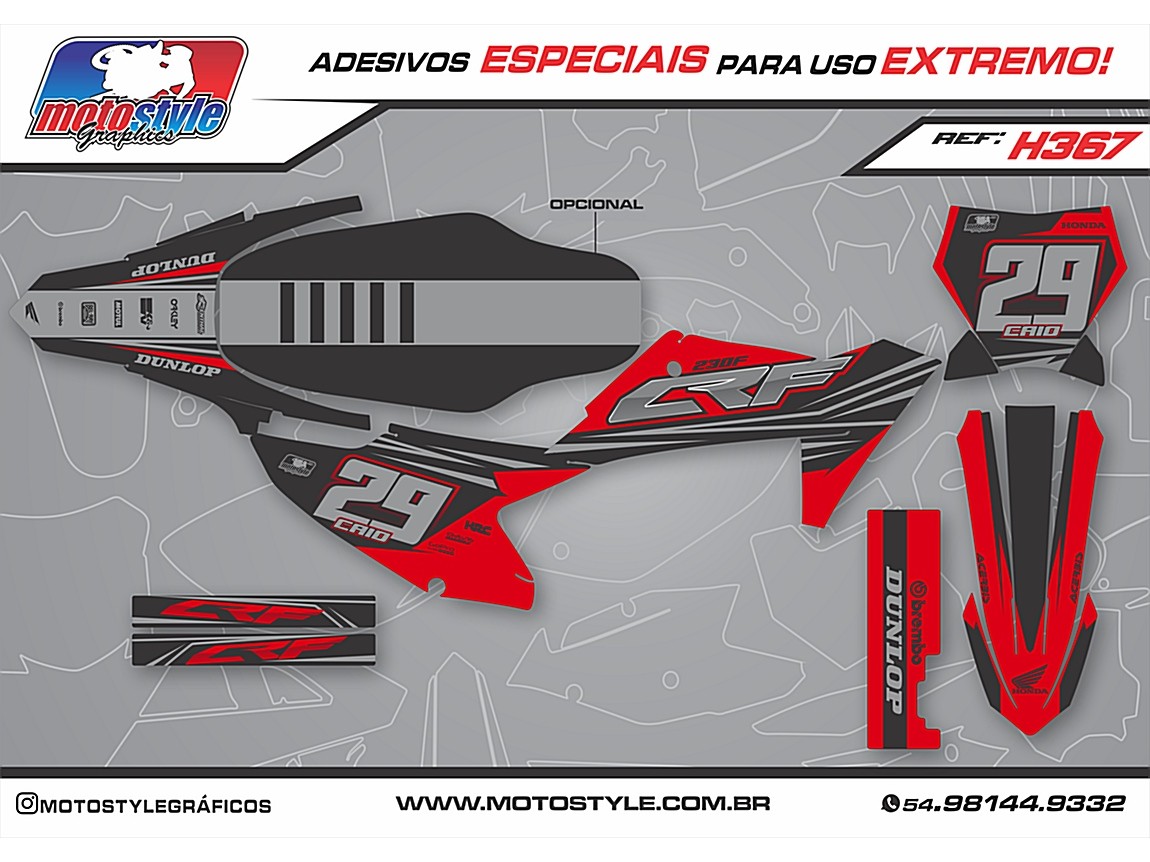 H367 GRÁFICO ADESIVO HONDA CRF 230