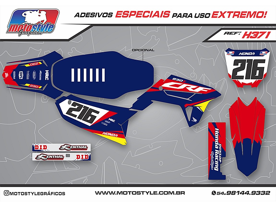 H371 GRÁFICO ADESIVO HONDA CRF 230