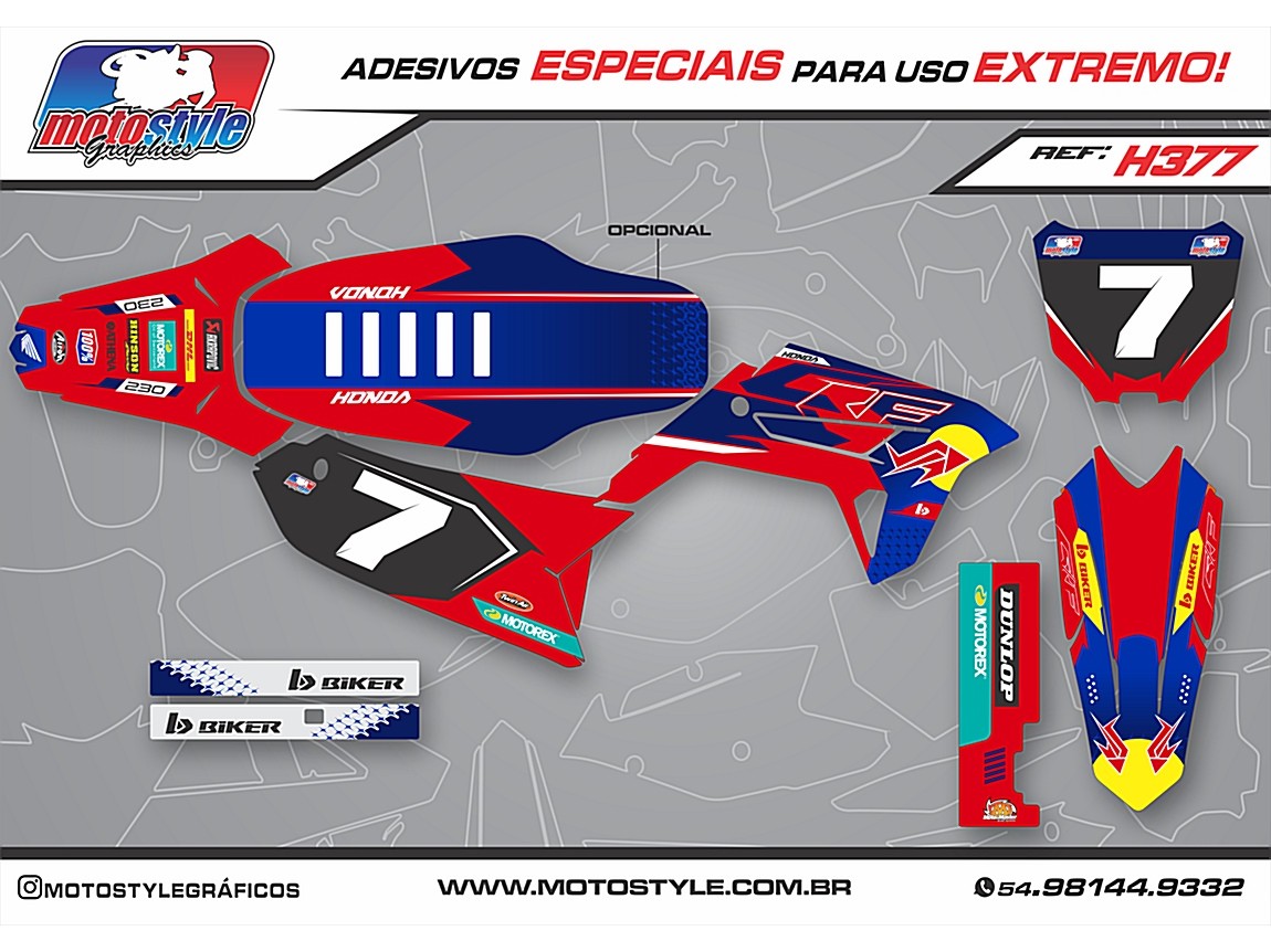 H377 GRÁFICO ADESIVO HONDA CRF 230