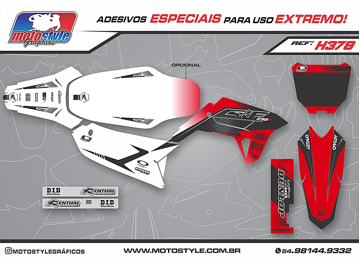 H378 GRÁFICO ADESIVO HONDA CRF 230