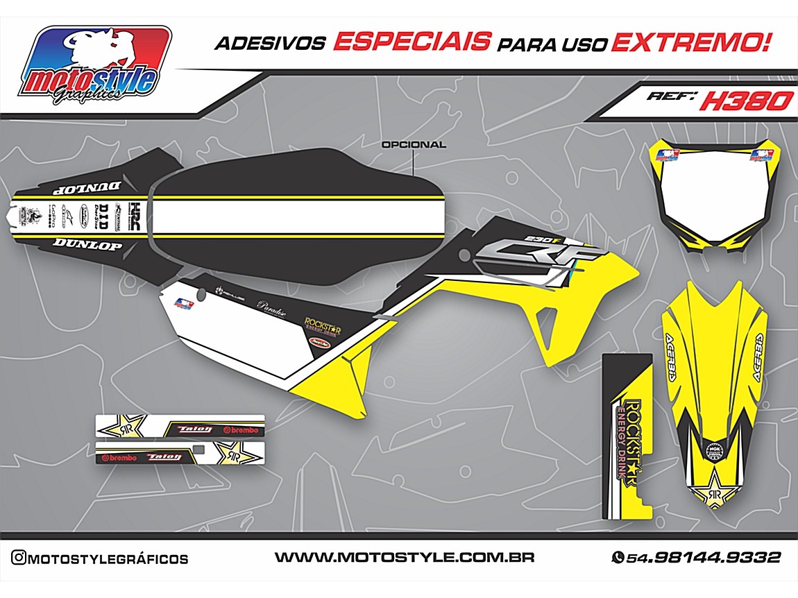 H380 GRÁFICO ADESIVO HONDA CRF 230