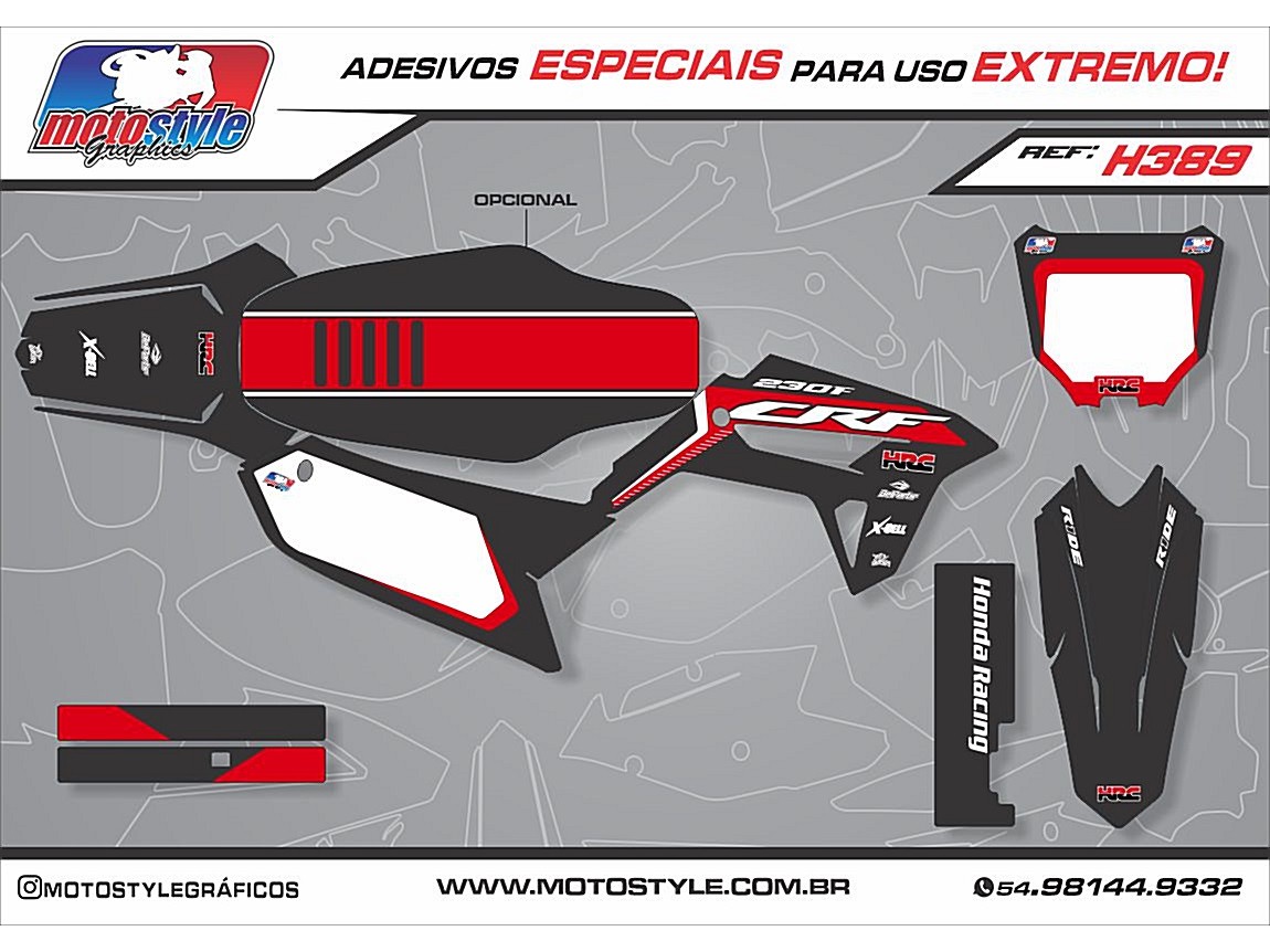 H389 GRÁFICO ADESIVO HONDA CRF 230