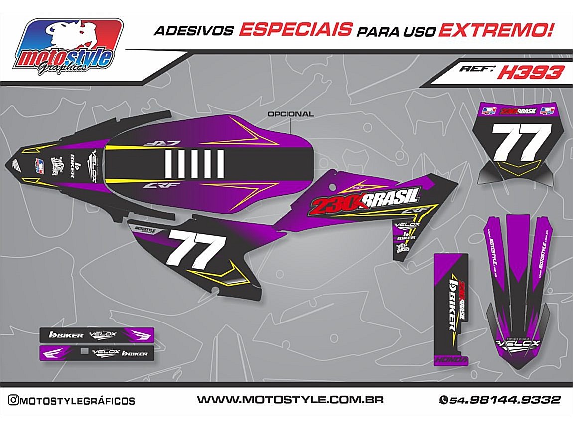 H393 GRÁFICO ADESIVO HONDA CRF 230