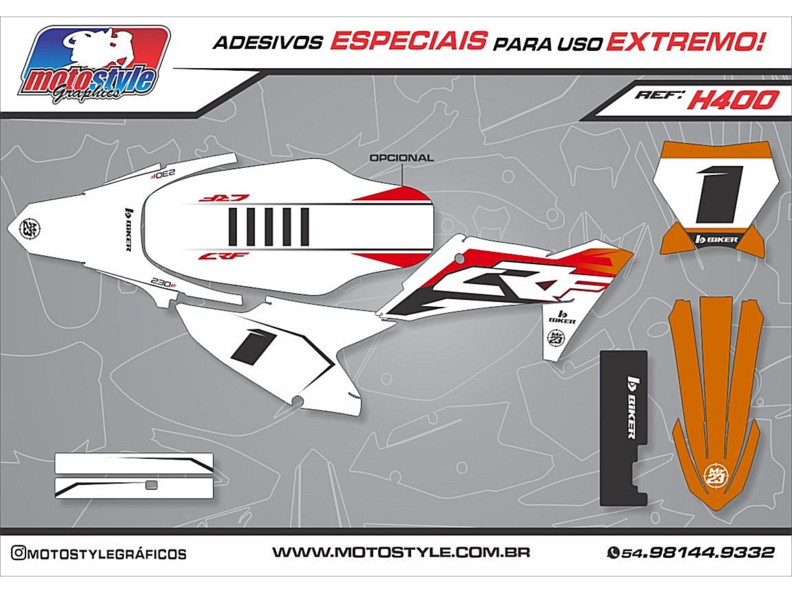 H400 GRÁFICO ADESIVO HONDA CRF 230