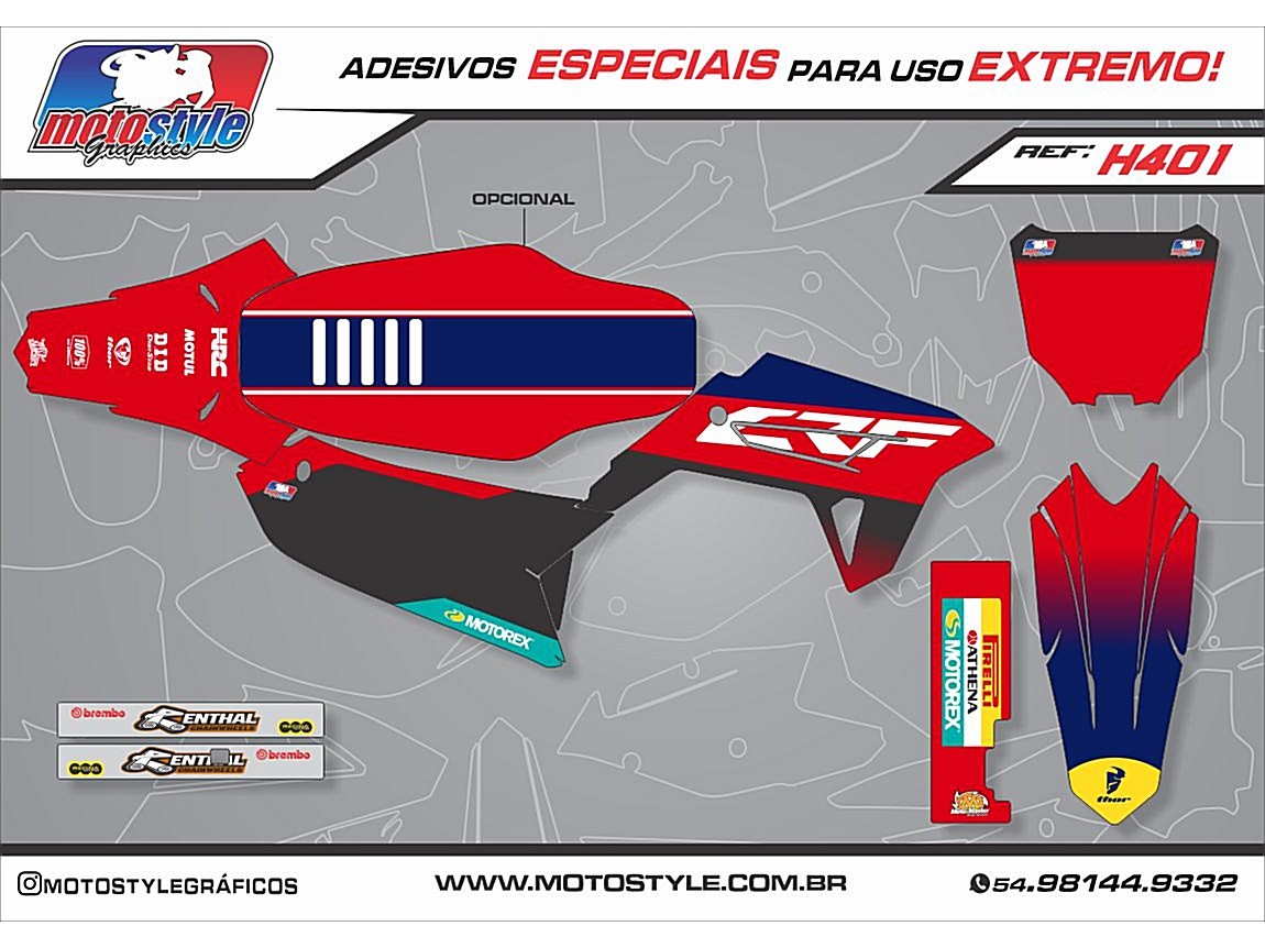 H401 GRÁFICO ADESIVO HONDA CRF 230