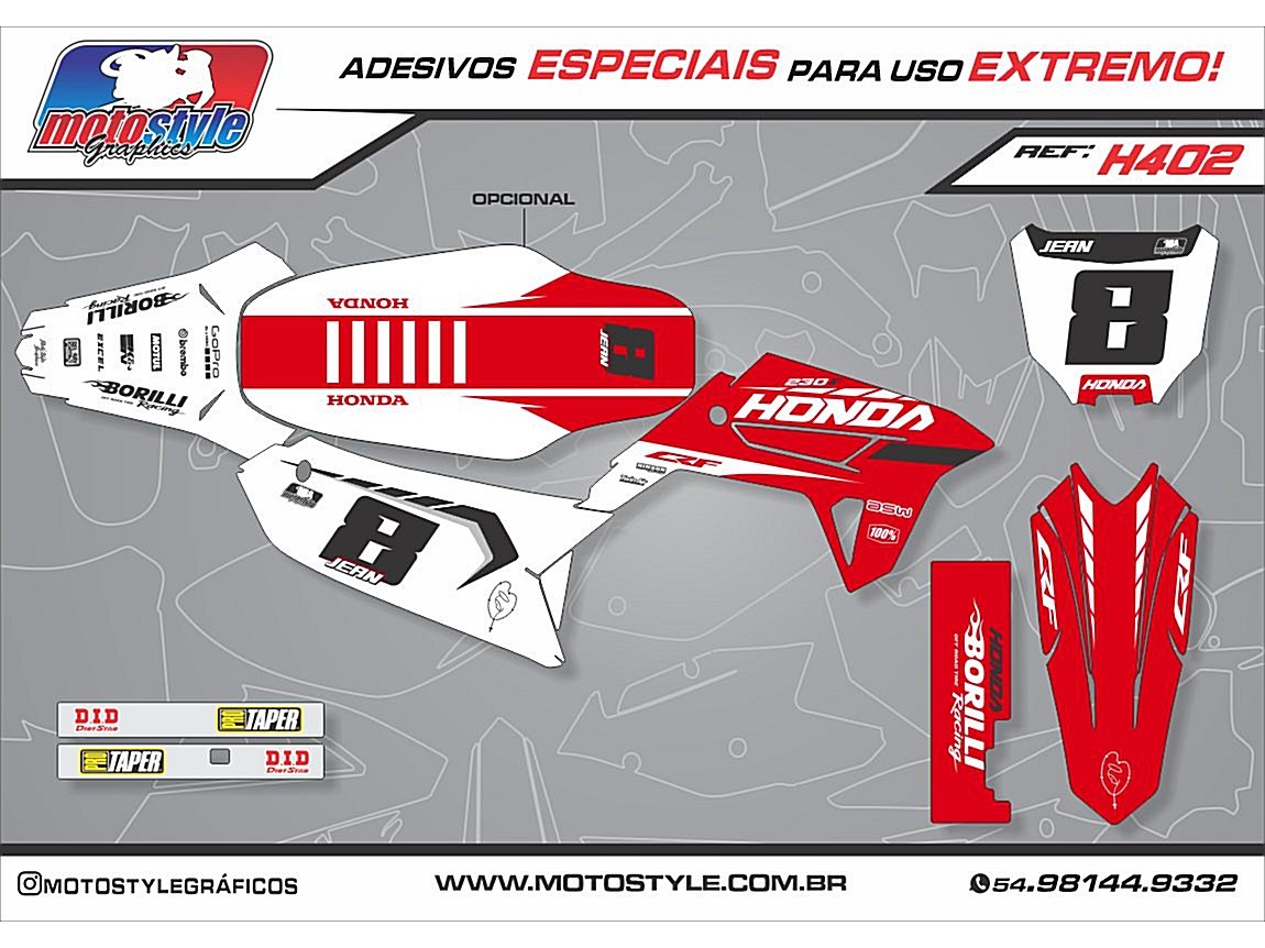 H402 GRÁFICO ADESIVO HONDA CRF 230