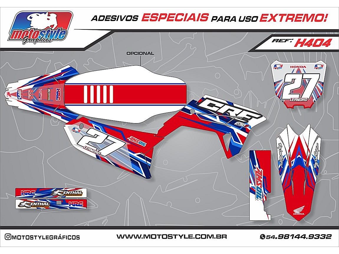 H404 GRÁFICO ADESIVO HONDA CRF 230