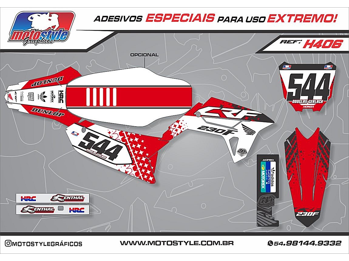 H406 GRÁFICO ADESIVO HONDA CRF 230