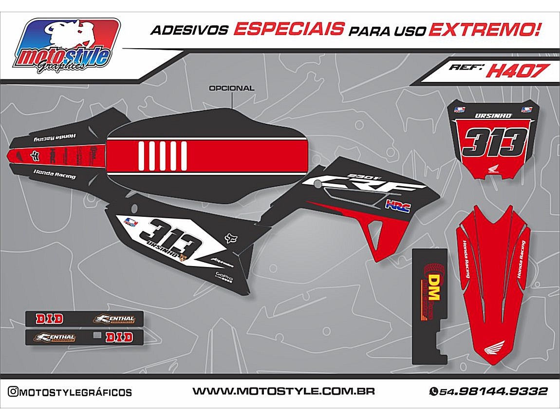 H407 GRÁFICO ADESIVO HONDA CRF 230