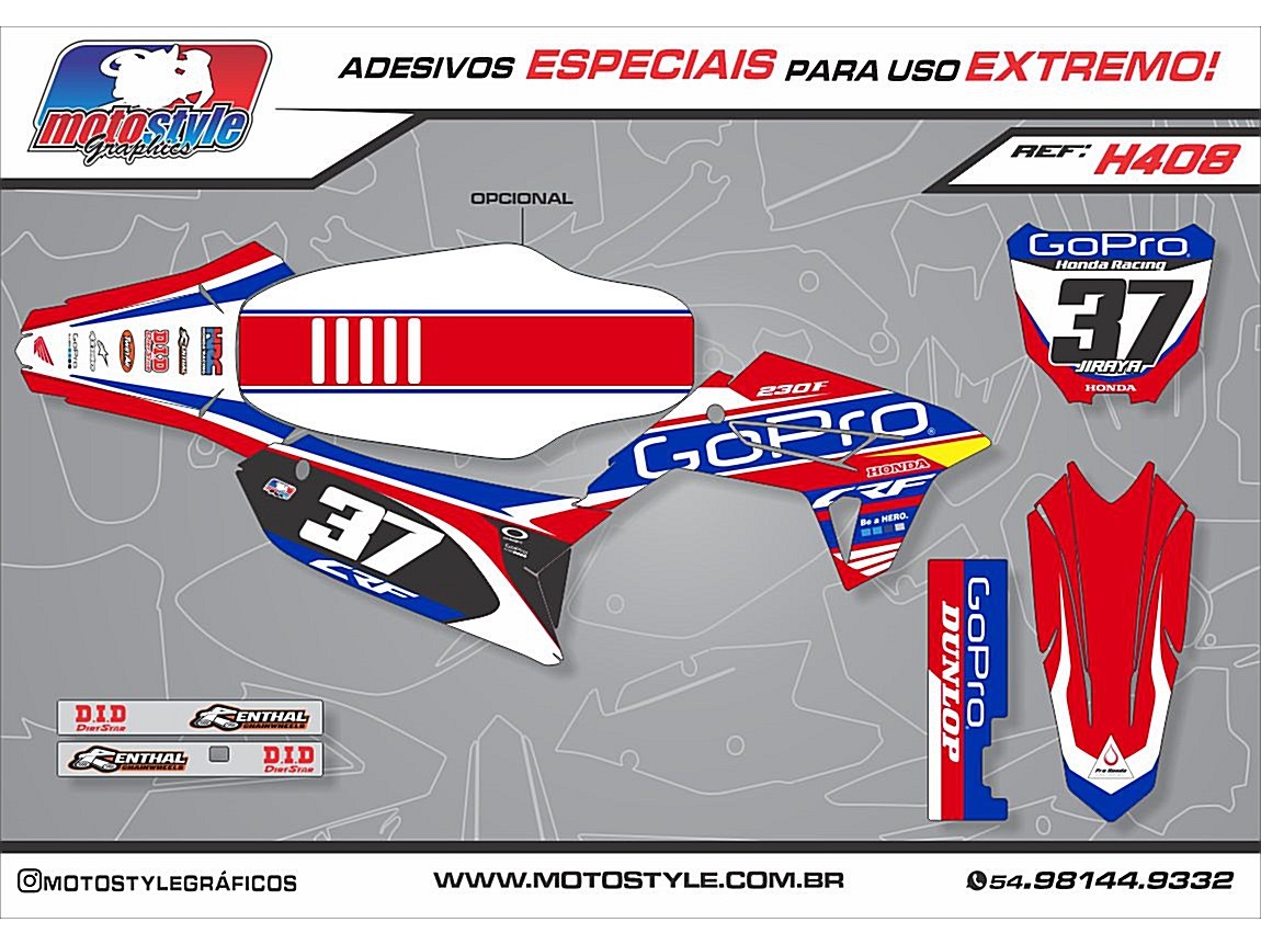 H408 GRÁFICO ADESIVO HONDA CRF 230