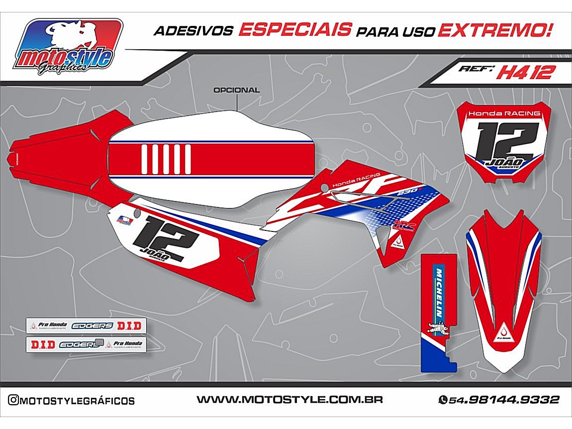 H412 GRÁFICO ADESIVO HONDA CRF 230