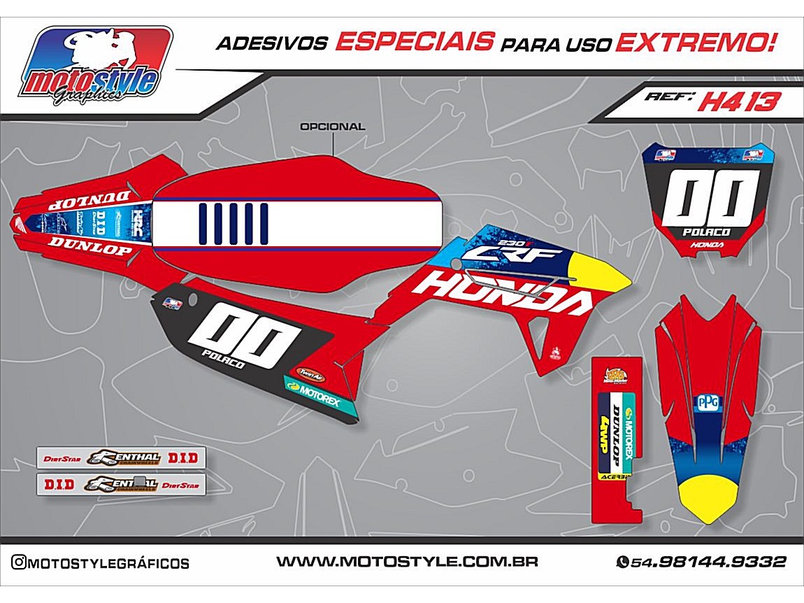 H413 GRÁFICO ADESIVO HONDA CRF 230