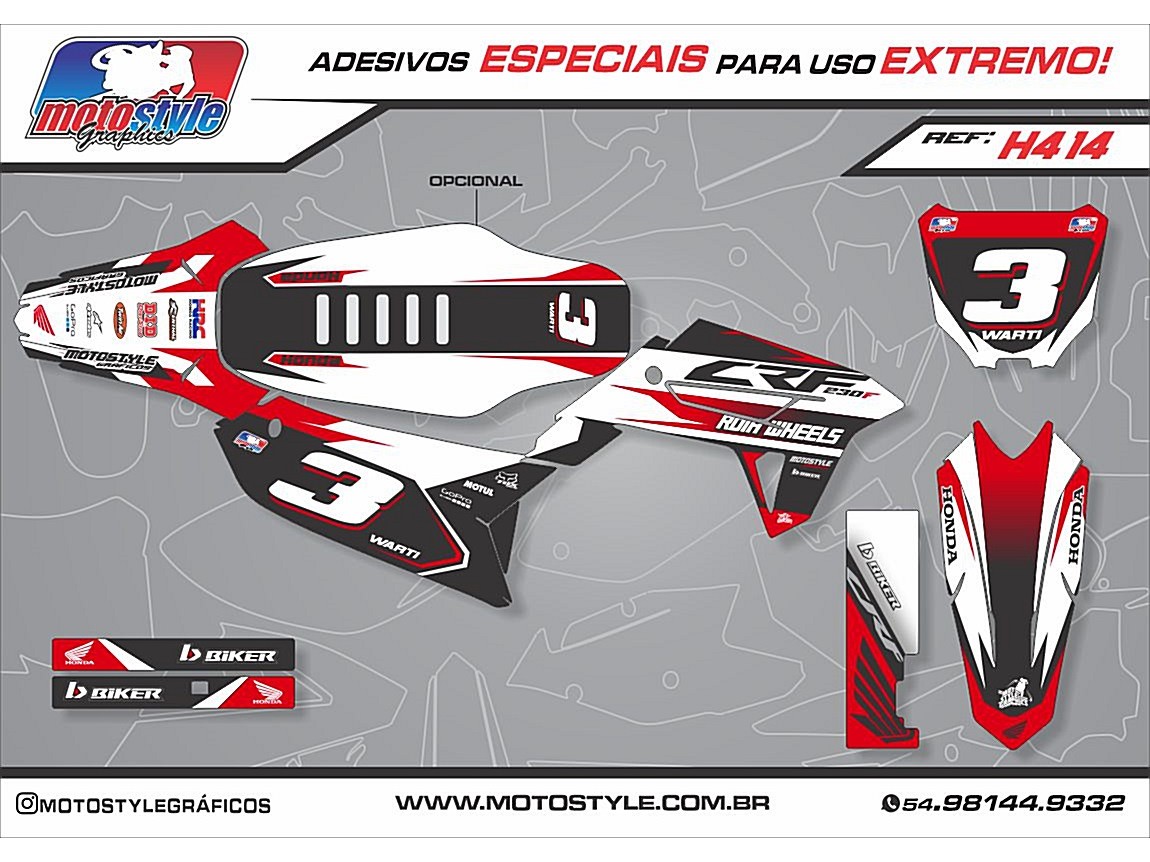 H414 GRÁFICO ADESIVO HONDA CRF 230