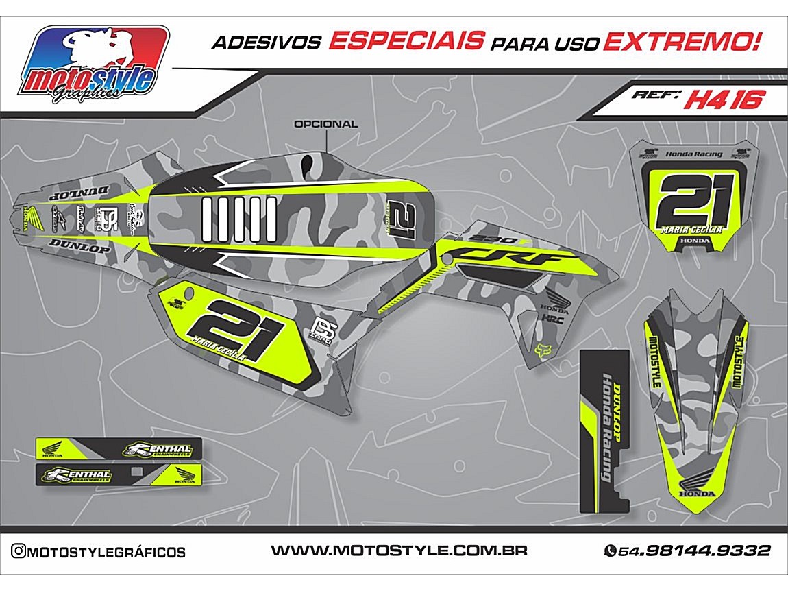 H416 GRÁFICO ADESIVO HONDA CRF 230